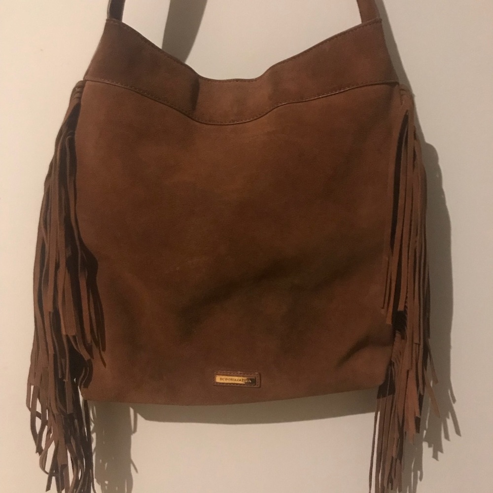 BCBG MaxAzria real suede brown shoulder bag